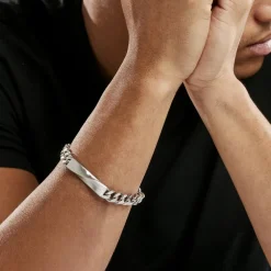 Bracelet Identitée Alfons Acier Blanc