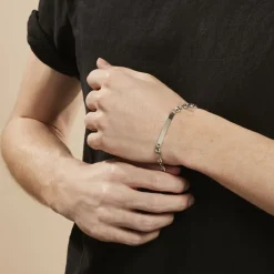 Bracelet Identite Argent Blanc Carrus