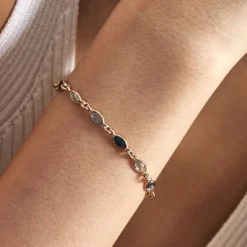 Bracelet Ilvaae Plaqué Or Jaune Pierre De Synthese