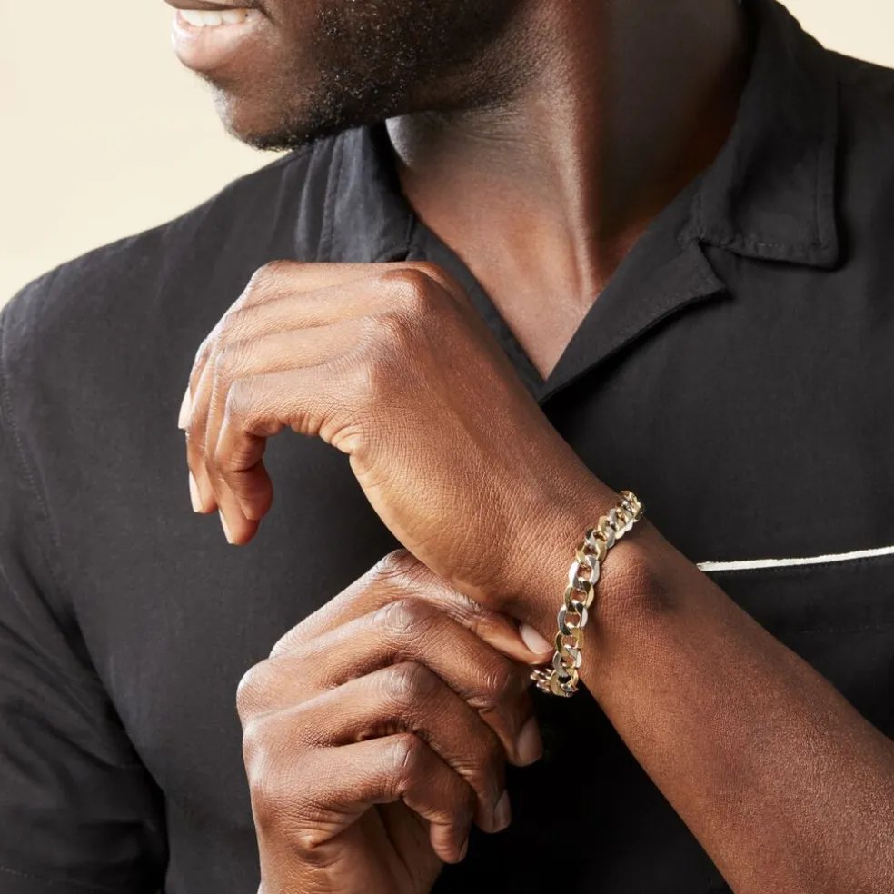 Bracelet Iris Or Bicolore Maille Gourmette