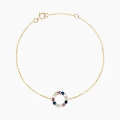 Bracelet Iris Or Jaune Topaze Améthyste