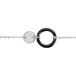 Bracelet Issara Argent Blanc Céramique Et Oxyde De Zirconium
