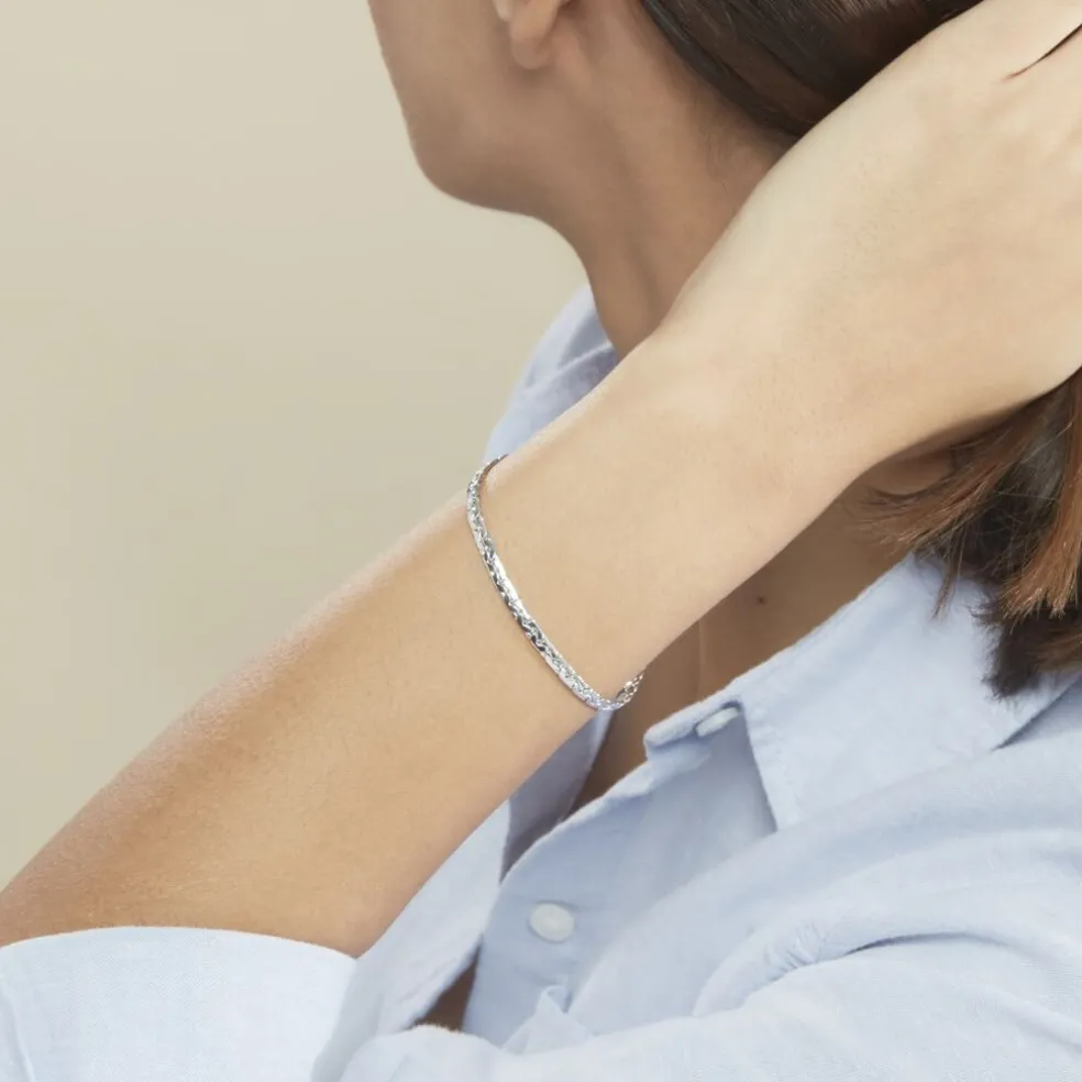 Bracelet Ivy Maille Haricot Or Blanc