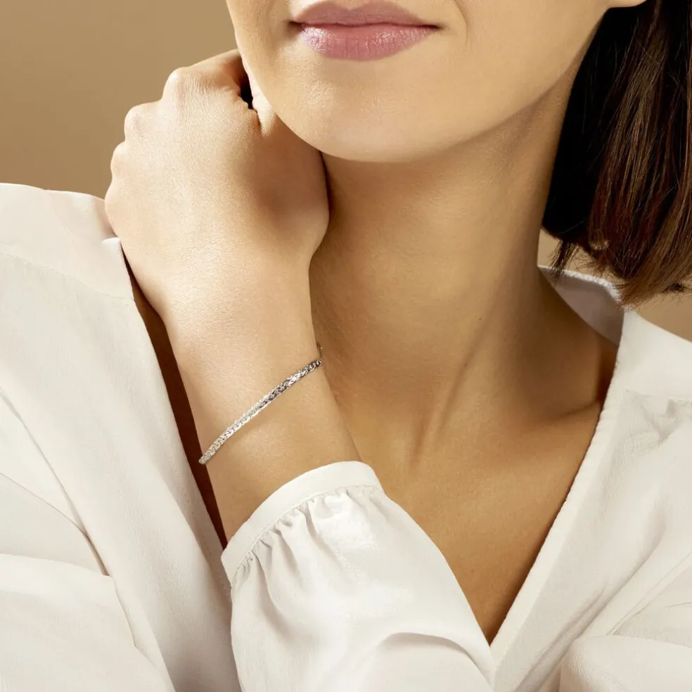 Bracelet Ivy Maille Haricot Or Blanc