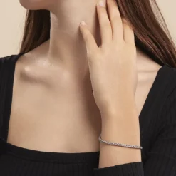 Bracelet Jany Maille Palmier Or Blanc