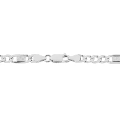 Bracelet Jeremi Maille Alternee 1/3 Et Plaquettes Argent Blanc