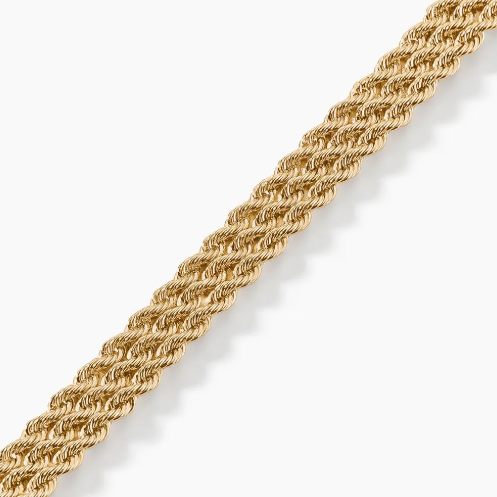 Bracelet Jerry Maille Corde 3 Rangs Or Jaune