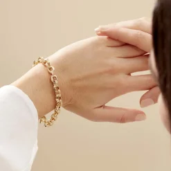 Bracelet Joice Maille Alternée Et Godronne Or Jaune