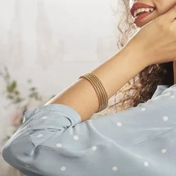 Bracelet Jonc Acier Dore Anthonyn