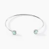 Bracelet Jonc Allyn Argent Blanc Verre