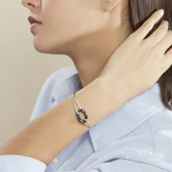 Bracelet Jonc Ceramik Design Argent  Céramique Et Oxyde De Zirconium