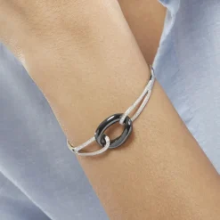 Bracelet Jonc Ceramik Design Argent  Céramique Et Oxyde De Zirconium