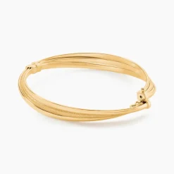 Bracelet Jonc Claudie 3 Fils Entrelaces Or Jaune