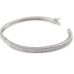 Bracelet Jonc Clélya Argent Blanc Oxyde De Zirconium