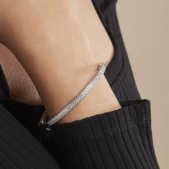 Bracelet Jonc Clélya Argent Blanc Oxyde De Zirconium