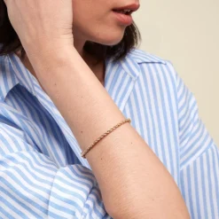 Bracelet Jonc Cordeline Or Jaune