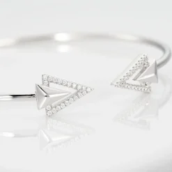 Bracelet Jonc Deva Argent Blanc Oxyde De Zirconium