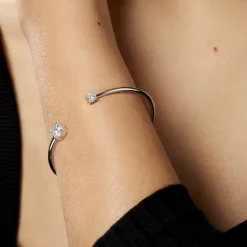 Bracelet Jonc Domitille Argent Blanc Oxyde De Zirconium