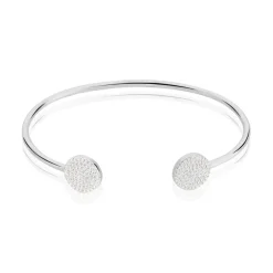 Bracelet Jonc Domitylle Argent Blanc Oxyde De Zirconium