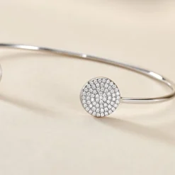 Bracelet Jonc Domitylle Argent Blanc Oxyde De Zirconium