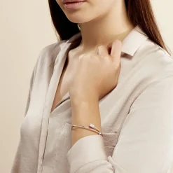 Bracelet Jonc Fabienna Argent Blanc