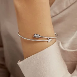 Bracelet Jonc Fabienna Argent Blanc