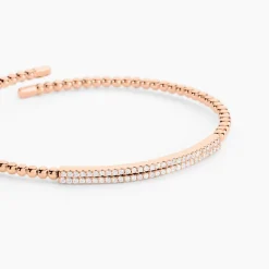 Bracelet Jonc Fuerza Argent Rose Oxyde De Zirconium