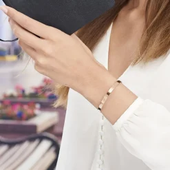 Bracelet Jonc Gravita Argent Rose