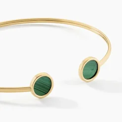 Bracelet Jonc Heida Or Jaune Malachite