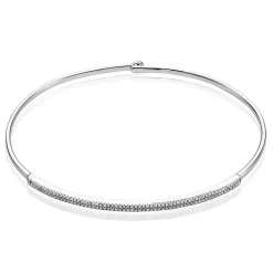 Bracelet Jonc Hermia Blanc Diamant Blanc