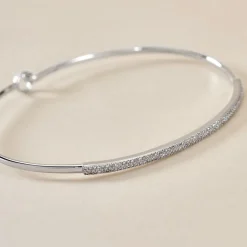 Bracelet Jonc Hermia Blanc Diamant Blanc