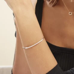 Bracelet Jonc Hermia Blanc Diamant Blanc