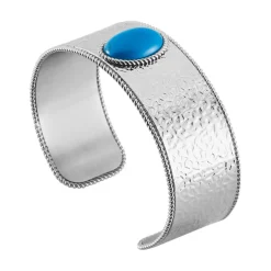 Bracelet Jonc Imagine Tiffany Acier Blanc Pierre De Synthese