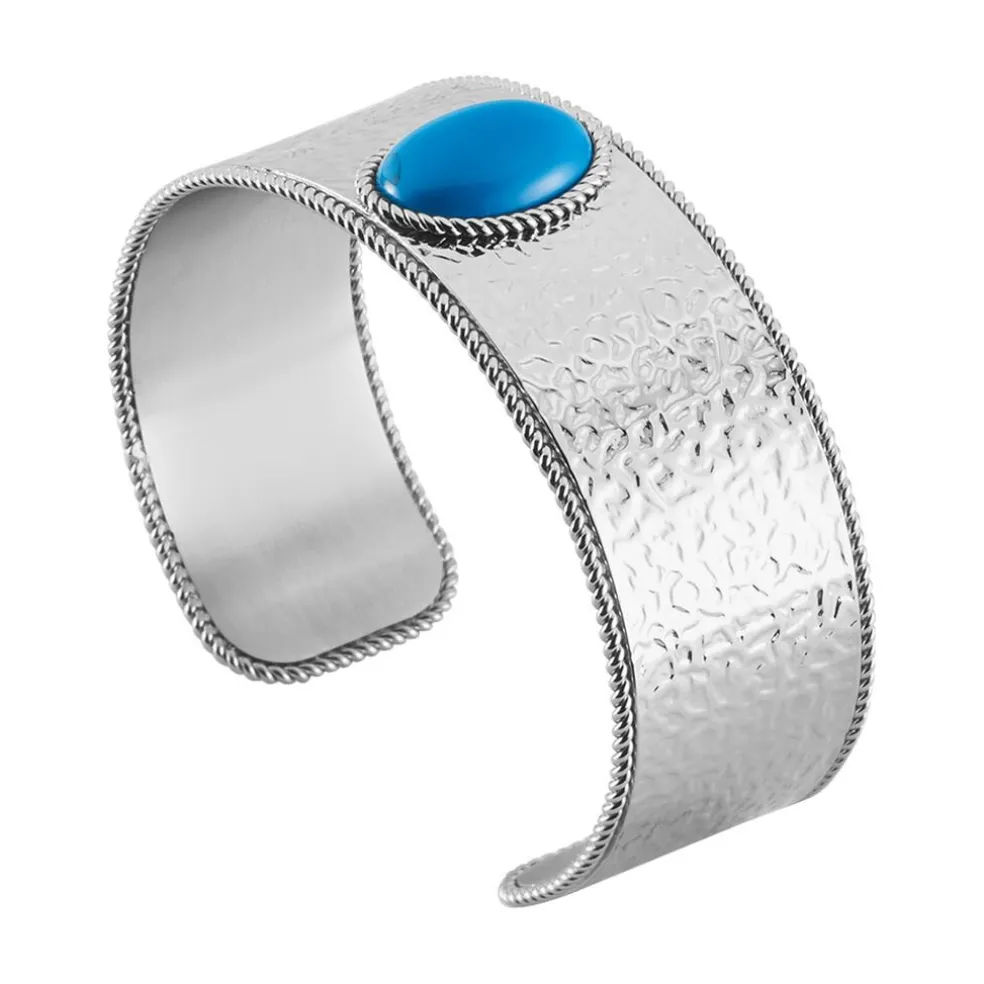 Bracelet Jonc Imagine Tiffany Acier Blanc Pierre De Synthese