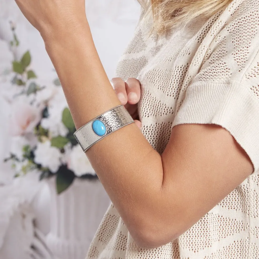 Bracelet Jonc Imagine Tiffany Acier Blanc Pierre De Synthese