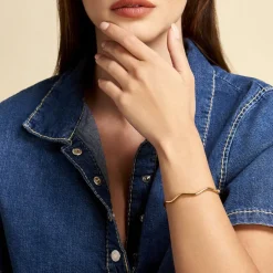 Bracelet Jonc Jennie Ondule Or Jaune