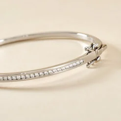 Bracelet Jonc Laurianne Argent Blanc Oxyde De Zirconium