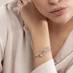 Bracelet Jonc Noûr Argent Blanc