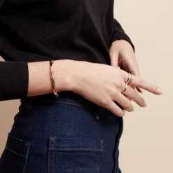 Bracelet Jonc Organic Plaqué Or Jaune