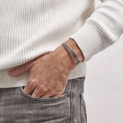 Bracelet Jonc Ouvert Acier Bicolore Anderson