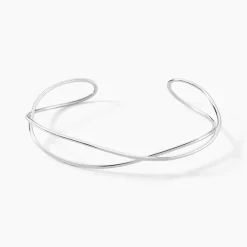 Bracelet Jonc Paros Argent Blanc