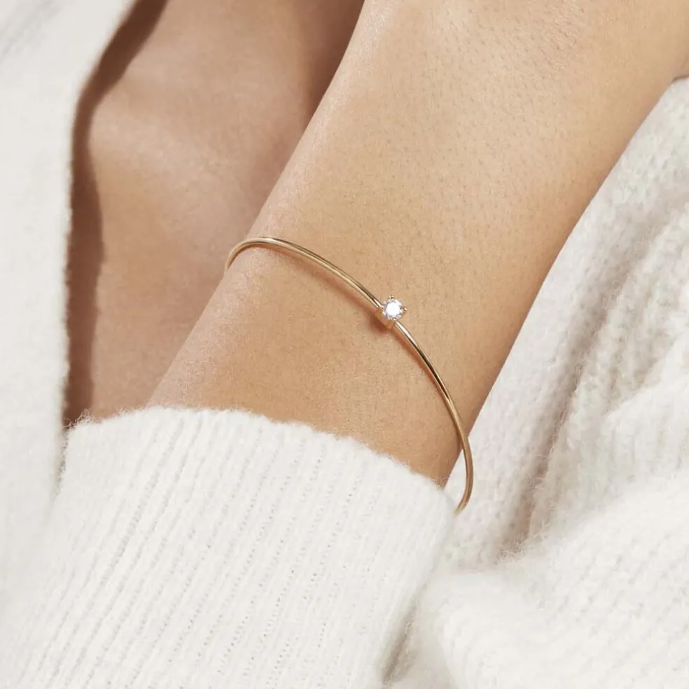 Bracelet Jonc Plaqué Or Jaune Nilay Oxyde De Zirconium