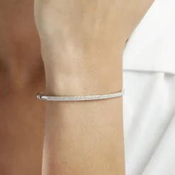 Bracelet Jonc Posie Or Blanc Diamant