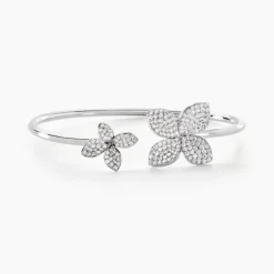 Bracelet Jonc Radiant Bloom Argent Blanc Oxyde