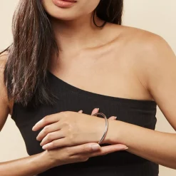 Bracelet Jonc Tabata Argent Blanc