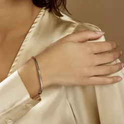 Bracelet Jonc Tabata Argent Blanc