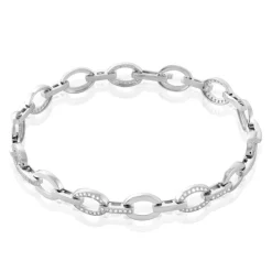 Bracelet Jonc Tehei Argent Blanc Oxyde De Zirconium