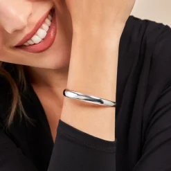 Bracelet Jonc Two Argent Blanc