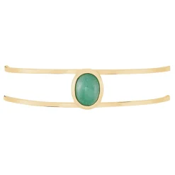 Bracelet Jonc Veina Plaqué Or Jaune Aventurine