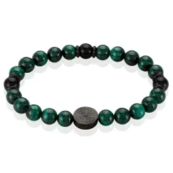 Bracelet Jourdan Acier Noir Malachite